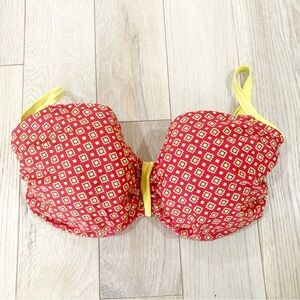 Red and Yellow Bikini Top Curvy Kate 30K